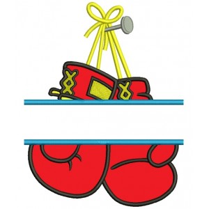 Boxing Gloves Split Applique Machine Embroidery Design Digitized Pattern
